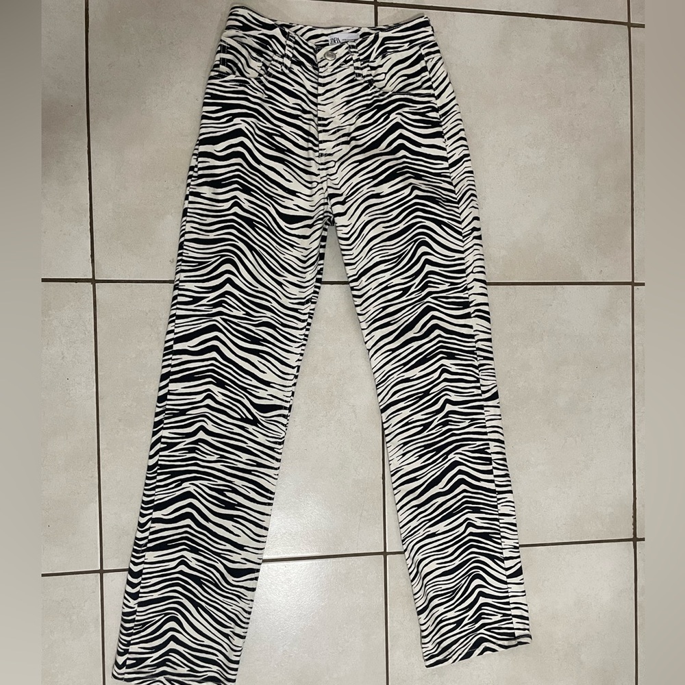 Zara zebra print jean